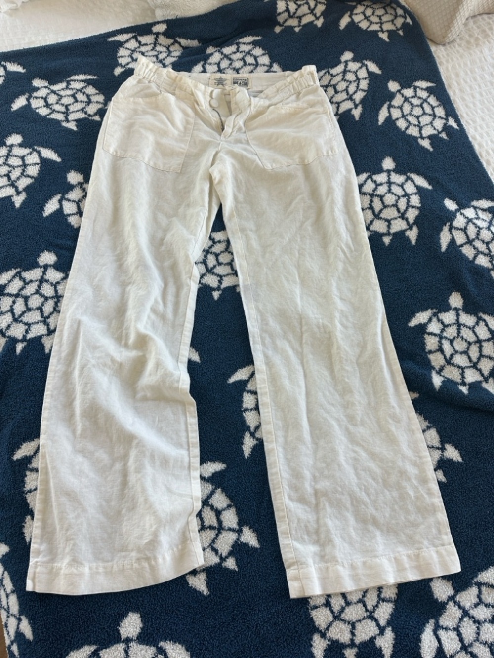 Converse One Star White Linen Blend Pants